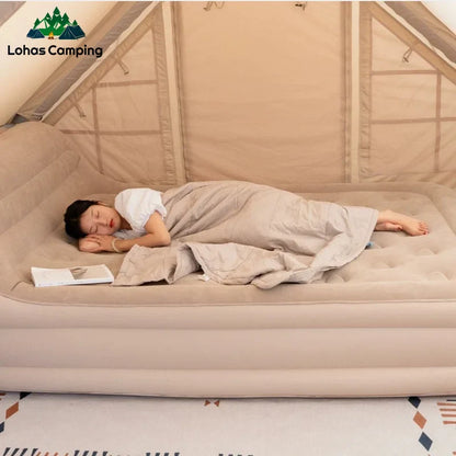 سرير هوائي قابل للنفخ مع مضخة ووسادتين