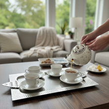 صينية معدنية فاخرة بنقوش هندسية