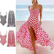 ملابس سباحة مطبوعة مع غطاء وتنورة