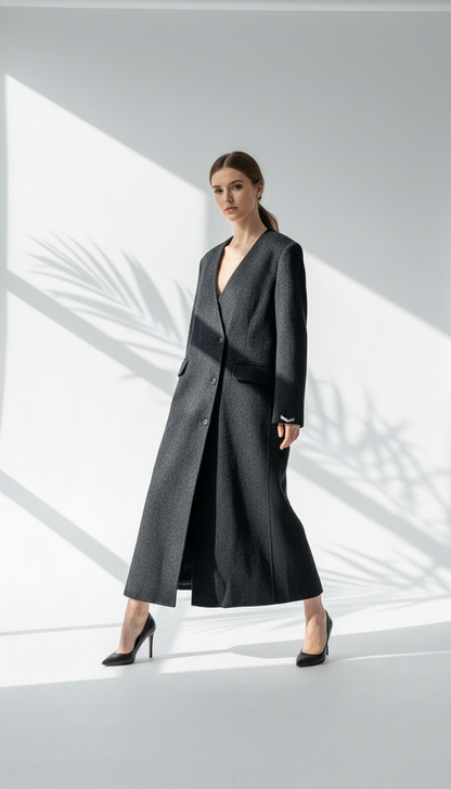 جاكيت جوخ نسائي بقبة مفتوحة بشكل ٧