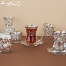 طقم استكانة وفنجان 18 قطعة