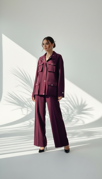 بدلة نسائي بجيوب كبيرة