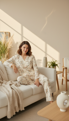 بيجامة نسائي مزهرة بالكامل