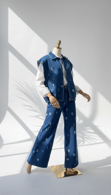 بدلة جينز بنقوش