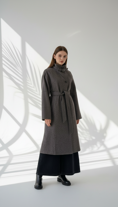 جاكيت جوخ نسائي مغلق بأناقة