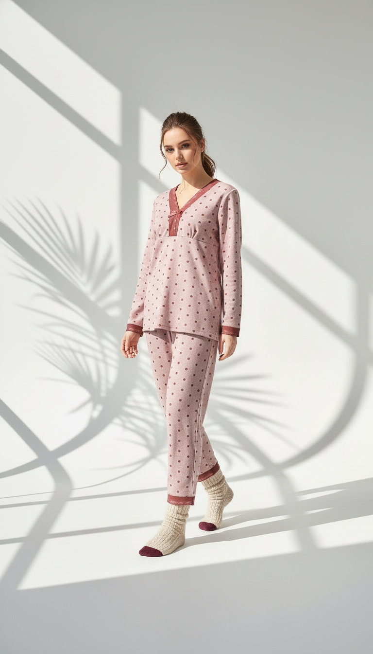 بيجامة نسائي منقطة