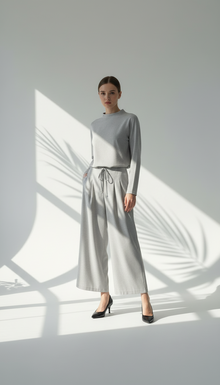 بنطلون نسائي واسع بكسرة