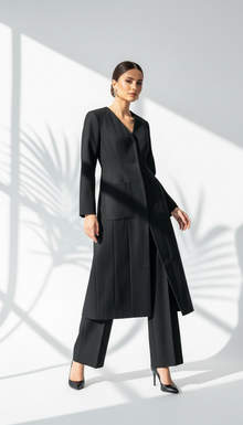 جاكيت طويل ياقة v