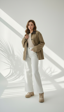 جاكيت كلاسيك شيك بياقة متباينة