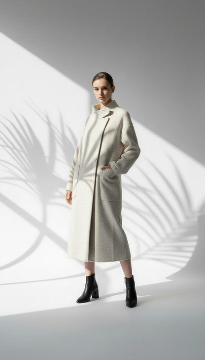 جاكيت جوخ نسائي مغلق بشكل جانبي