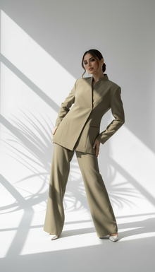 بدلة نسائي زر جانبي