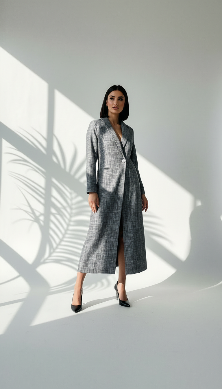 جاكيت لنن طويل