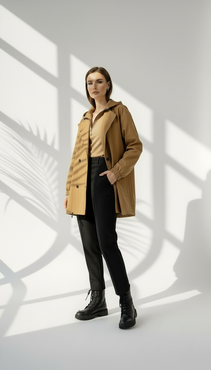 جاكيت نسائي مع قلنسوة