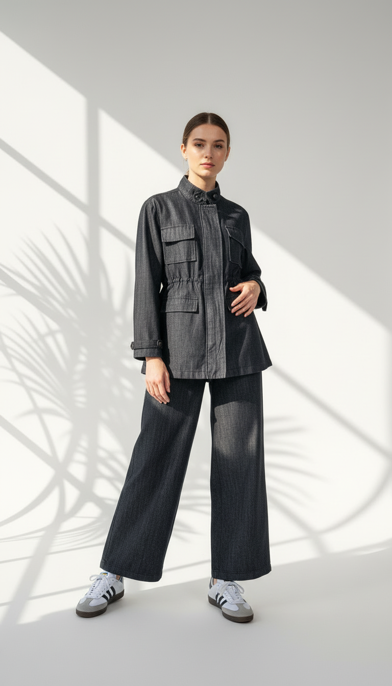 بدلة جينز نسائي مع جيب