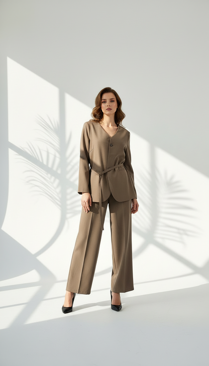 بدلة نسائي بخصر ملفوف