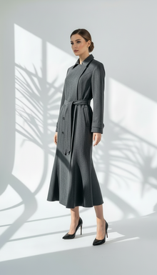 جاكيت طويل بقصة مموجة