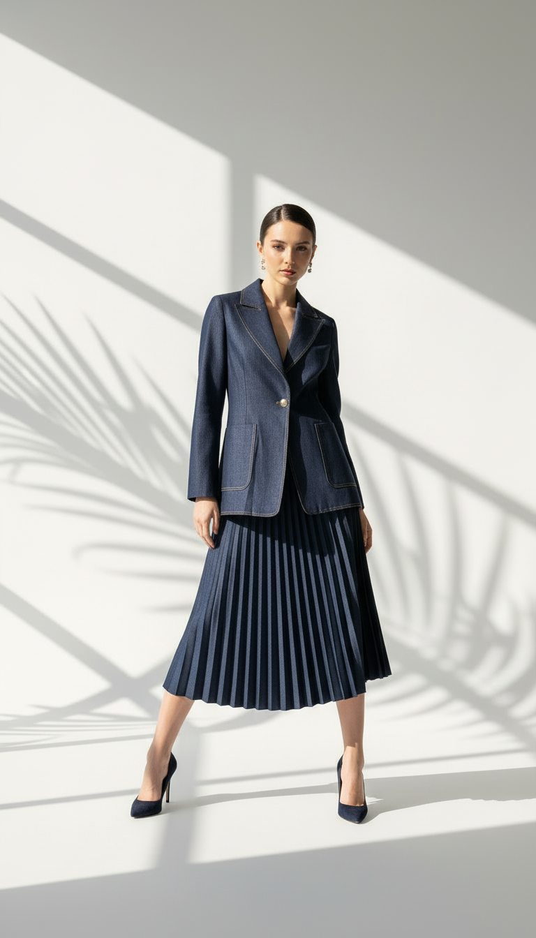 بدلة تنورة جينز