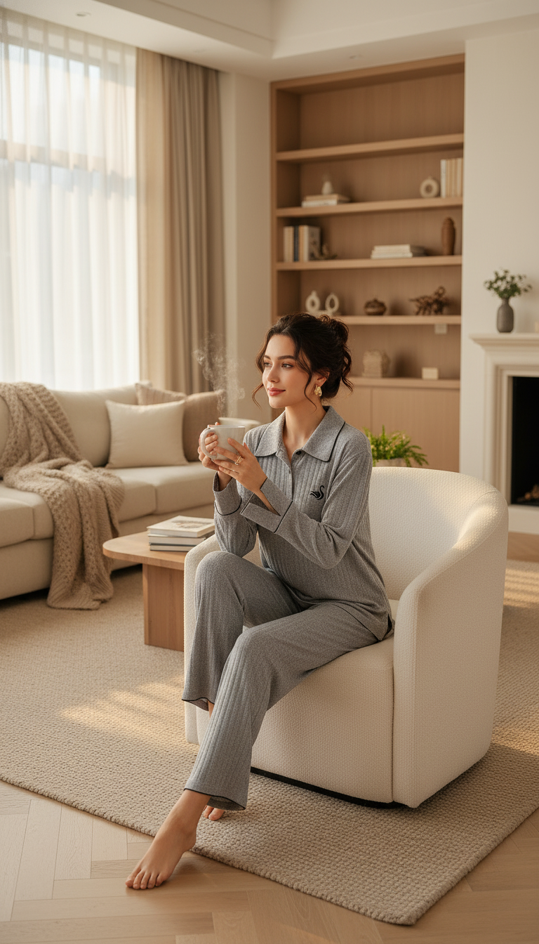 بيجامة نسائي هادئة