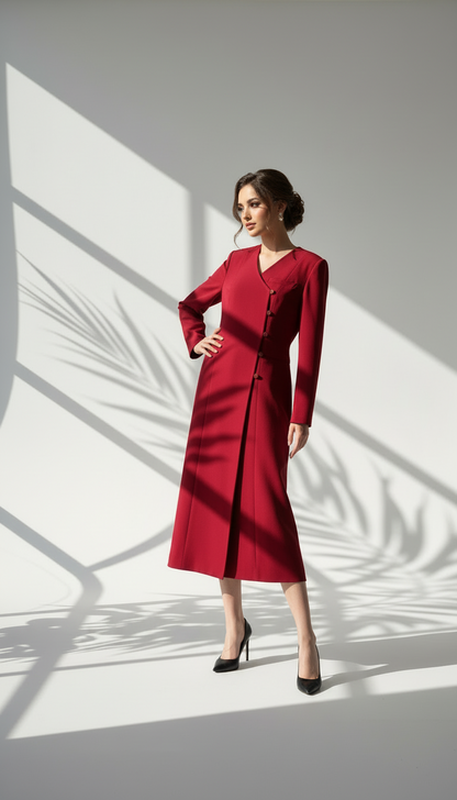 جاكيت نسائي ازرار جانبية