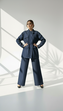 بدلة جينز نسائي مع جيب