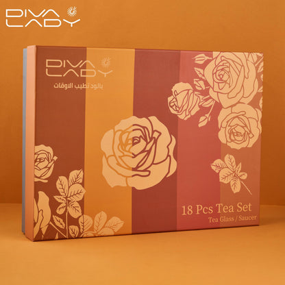 طقم استكانه وفنجان18ق