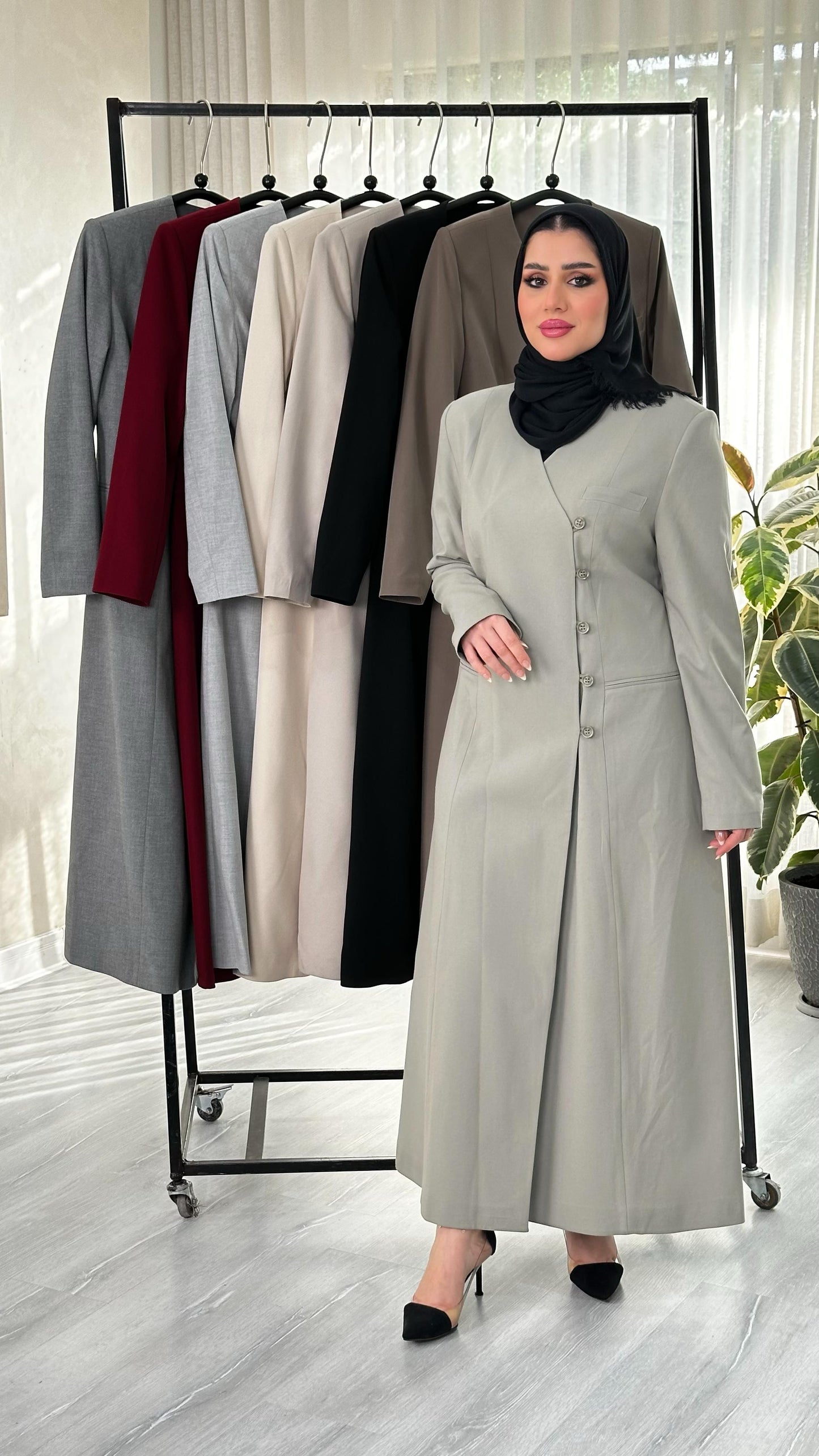 جاكيت نسائي ازرار جانبية