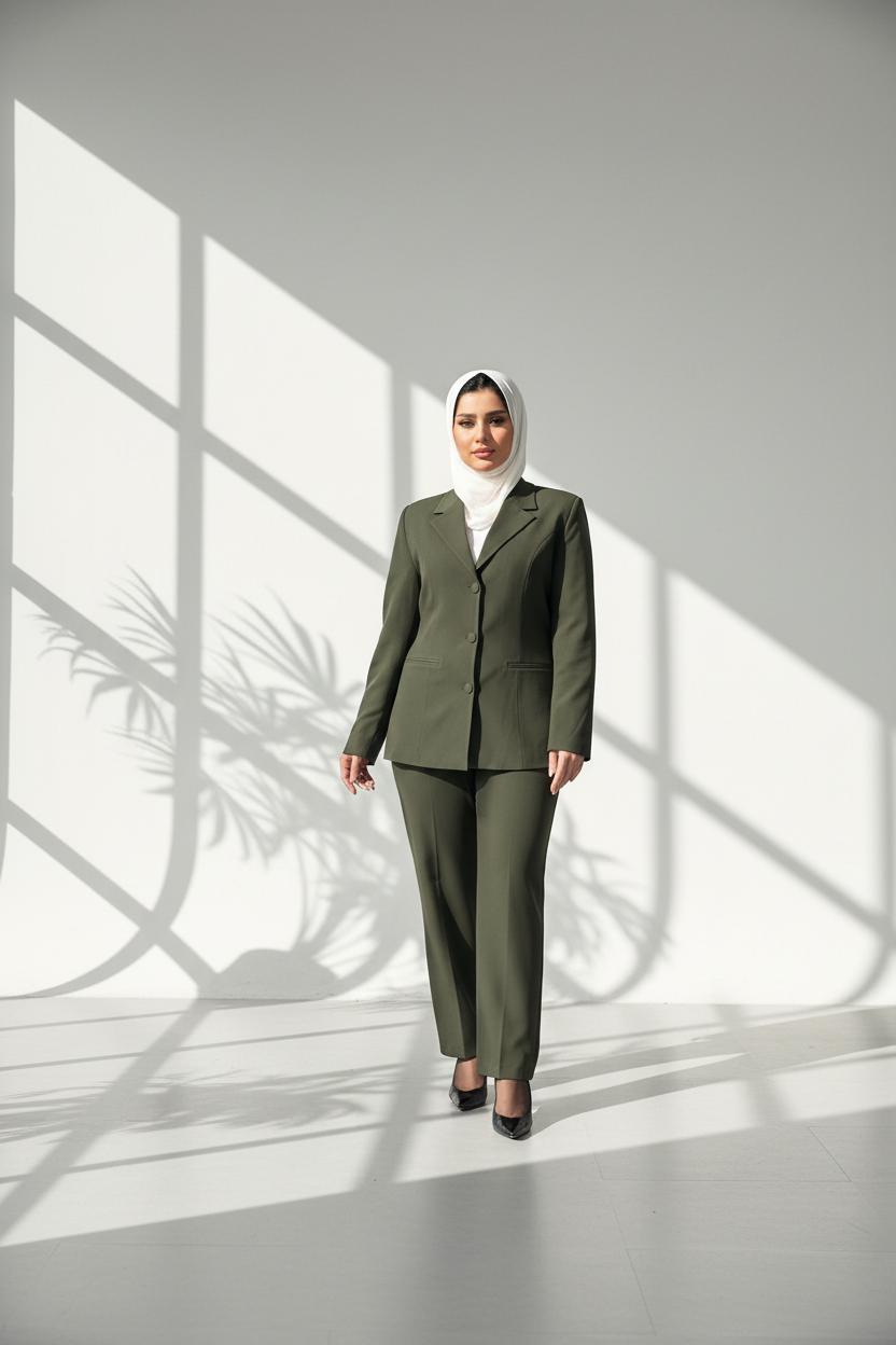 بدلة نسائي بياقة ٧