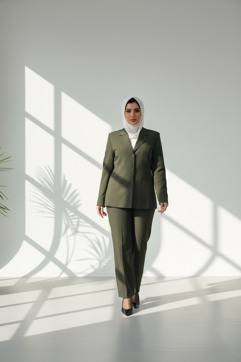 بدلة نسائي بياقة ٧