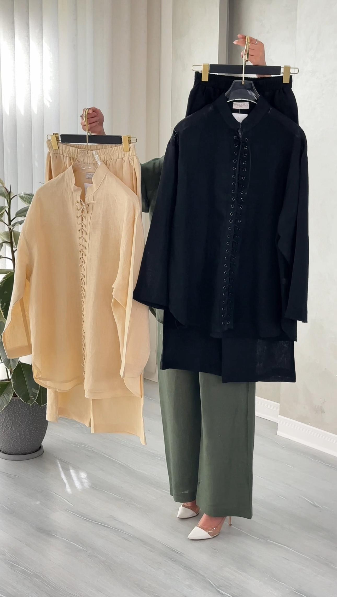 بدلة نسائي برباط امامي