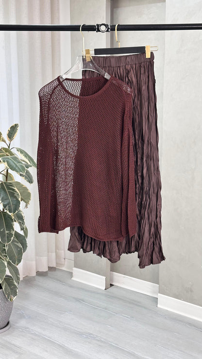 بدلة تنورة شبك