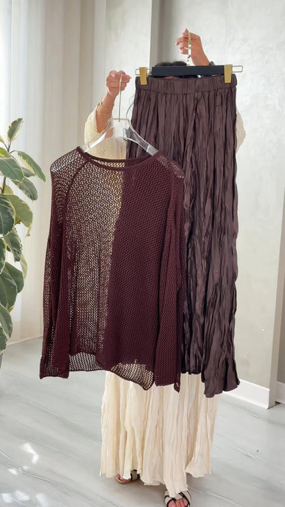 بدلة تنورة شبك