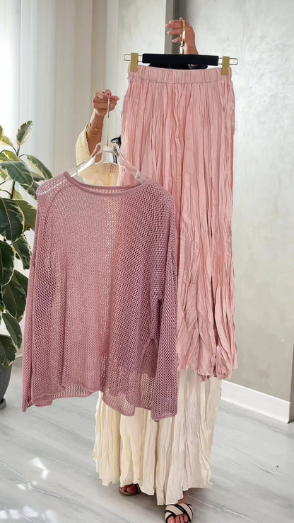 بدلة تنورة شبك