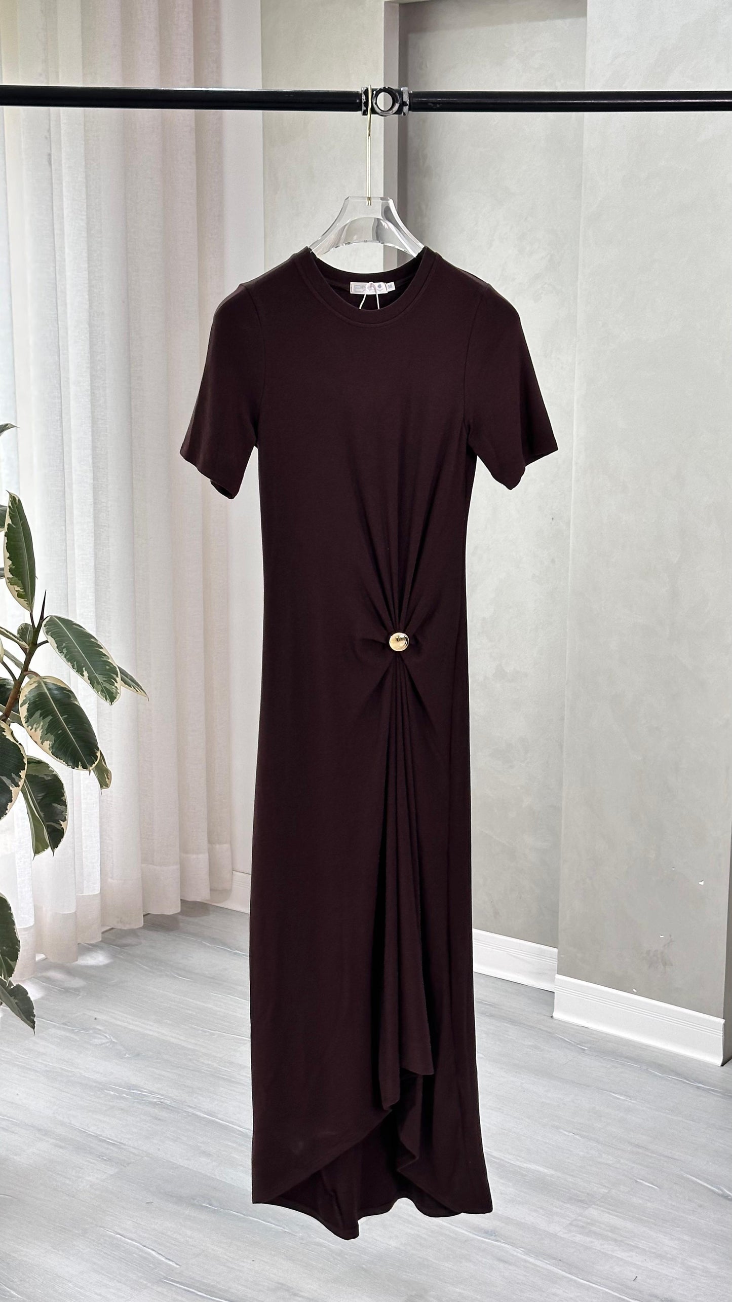 فستان رباط جانبي بكسرات