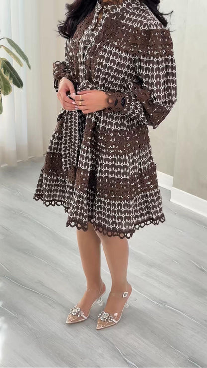 فستان قصير باكمام