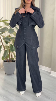 بدلة 3 قطع جينز