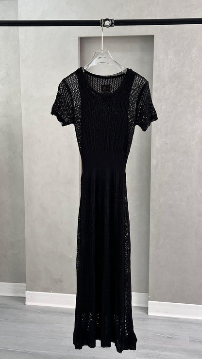 فستان شبك نص كم