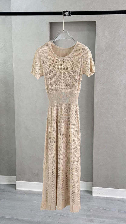 فستان شبك نص كم