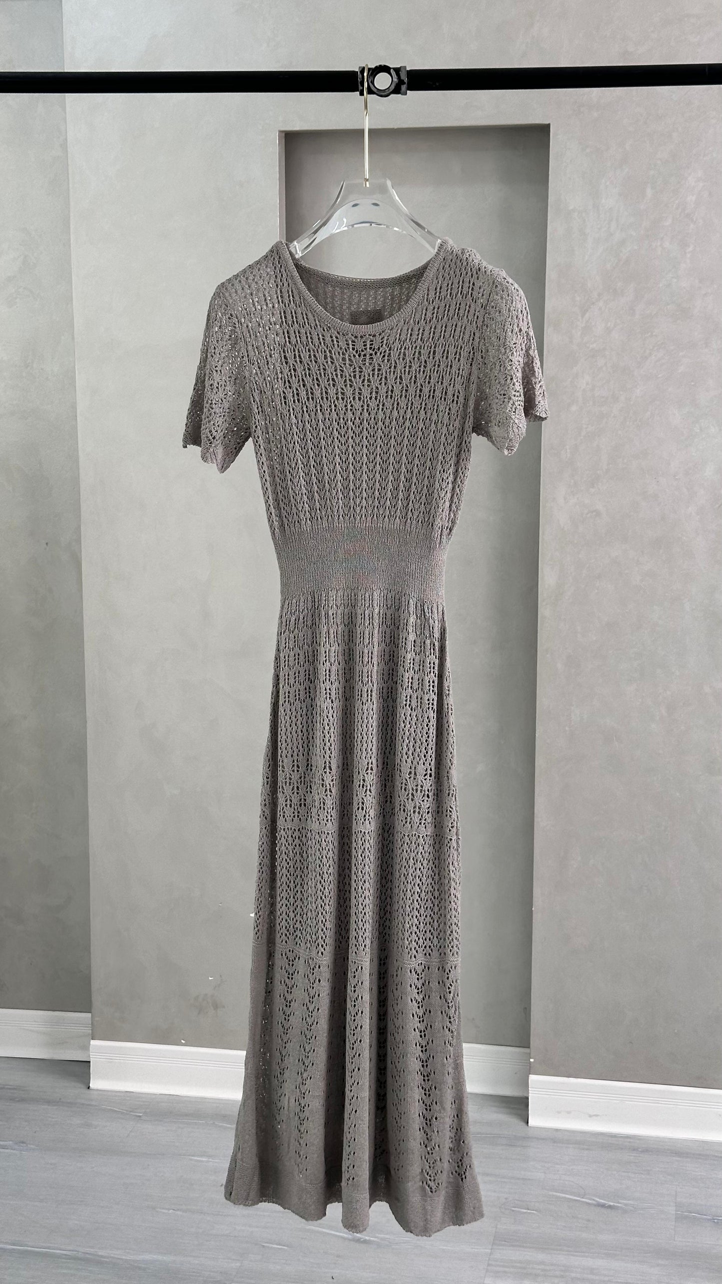 فستان شبك نص كم