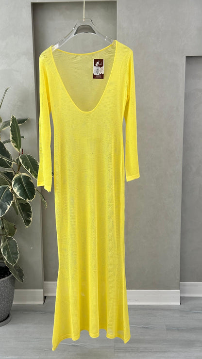 فستان شبك كم طويل