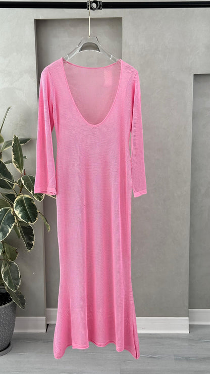 فستان شبك كم طويل