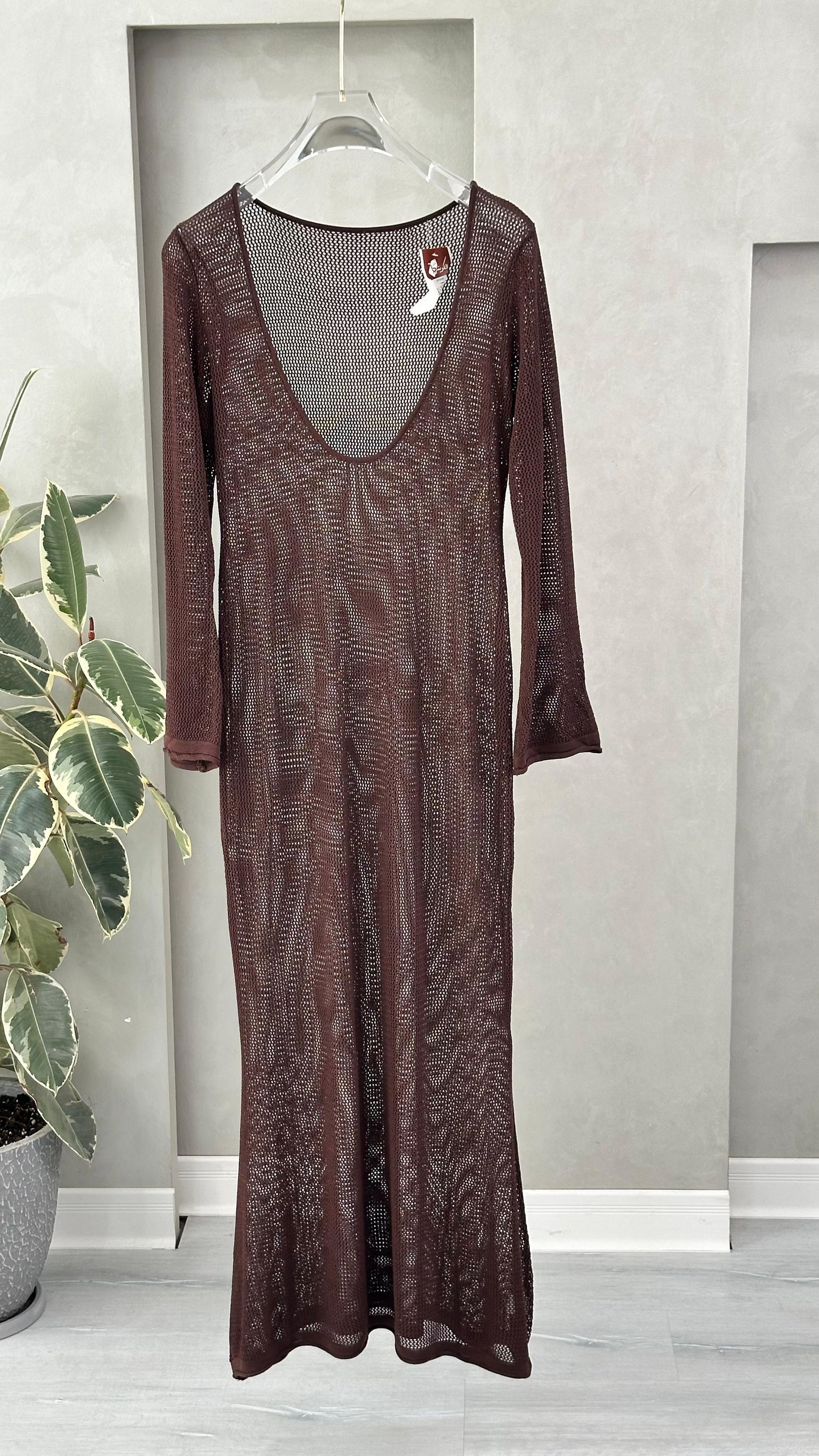 فستان شبك كم طويل