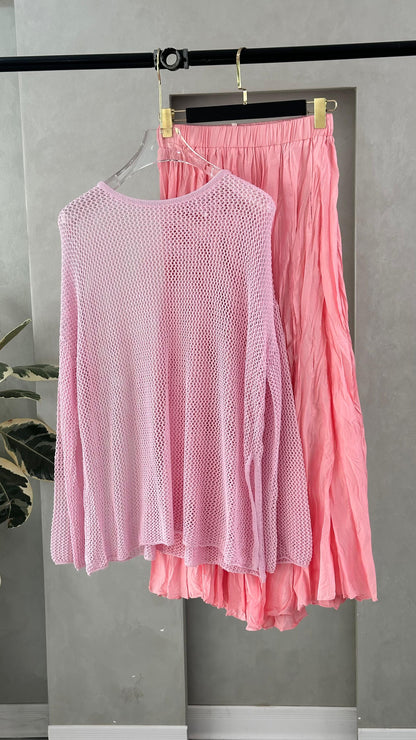 بدلة تنورة شبك