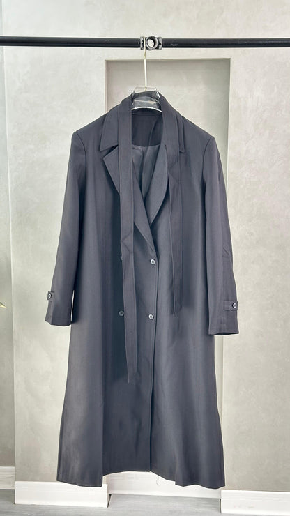 جاكيت طويل مع فولار