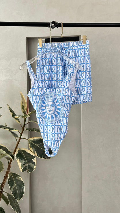 طقم ملابس سباحة بطبعة الشمس