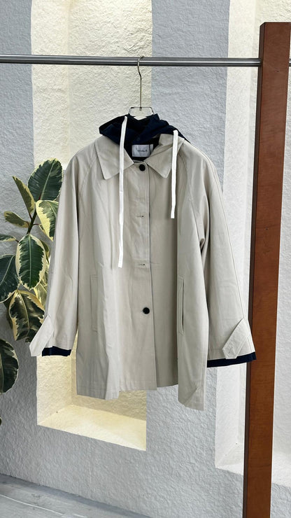 جاكيت ترنش كوت قصير بلمسة رياضية