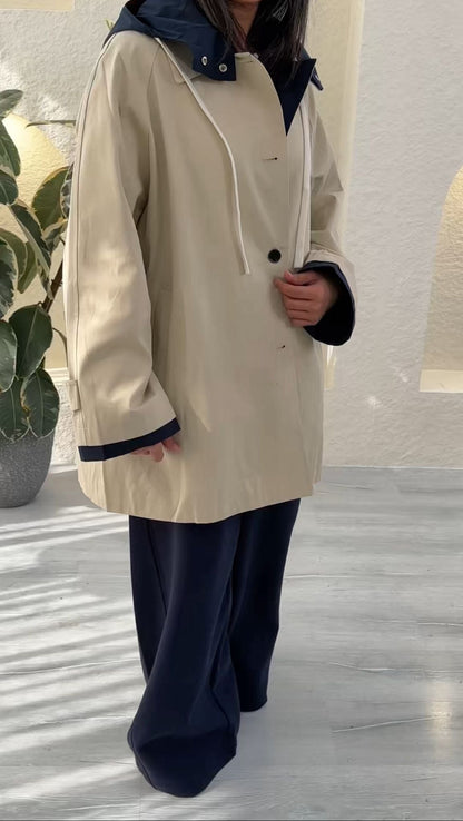 جاكيت ترنش كوت قصير بلمسة رياضية