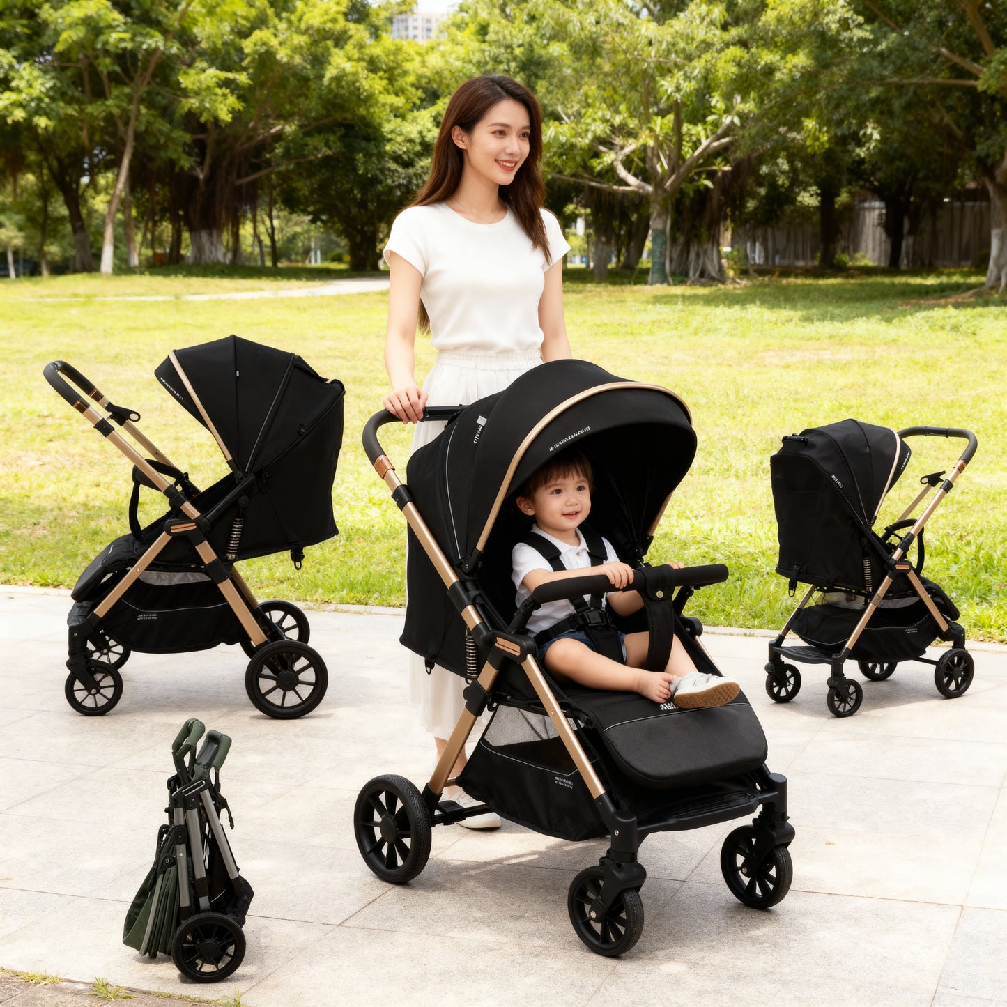 عربة أطفال بتصميم قوي