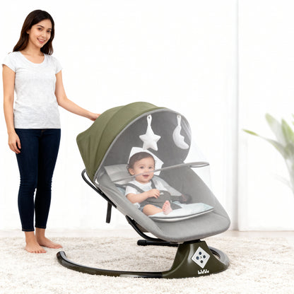 كرسي هزاز  بمظلة وشبكة واقية