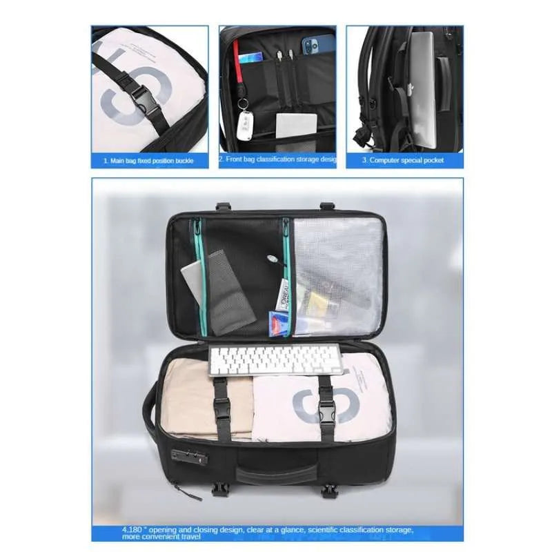 RZTX 1090-1 حقيبة ظهر للسفر بقفل TSA