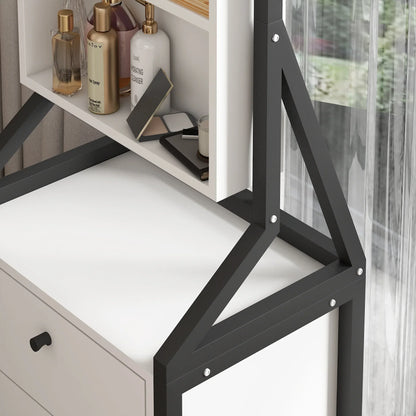 خزانة مجوهرات وماكياج  مع مرآة